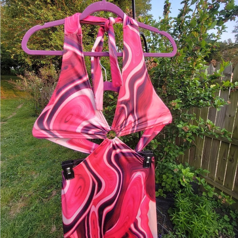 Tie Dye Swirl Halter Dress - Picture 11 of 13